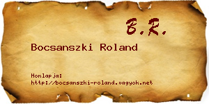 Bocsanszki Roland névjegykártya